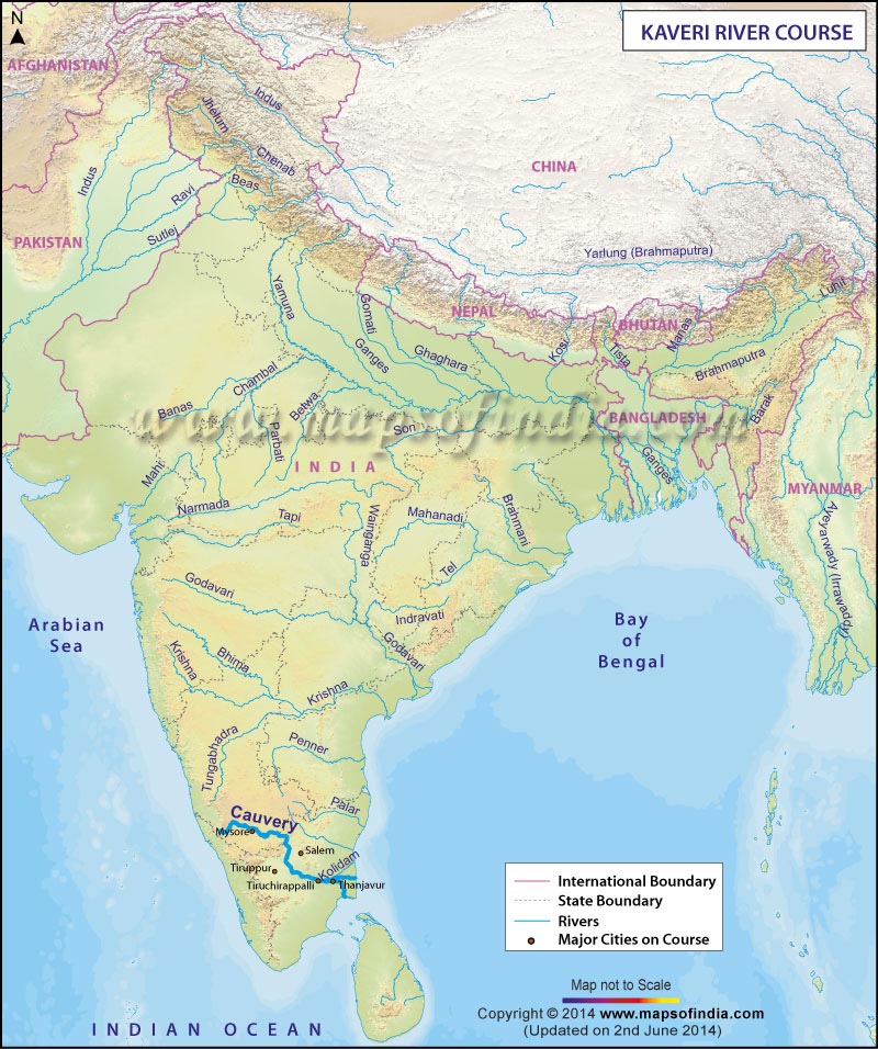 Cauvery River Map