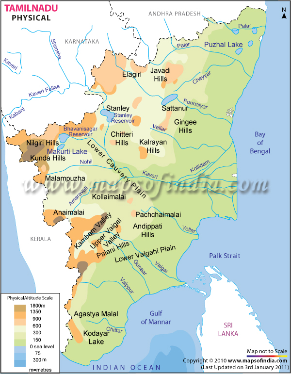 Tamilnadu Physical Map