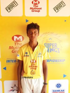 Player of the Tournament: J. Pranav, C.S Academy