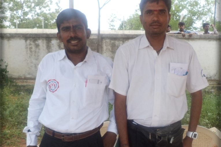 Umpires - Velmurugan (Right) and Sampath Kumar (Left)