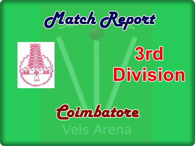 Coimbatore 3rd Division Match Report