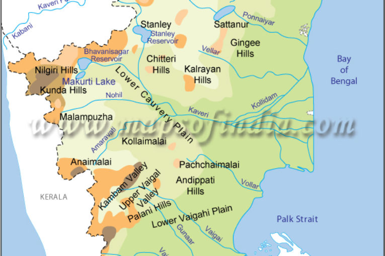 Tamilnadu Physical Map